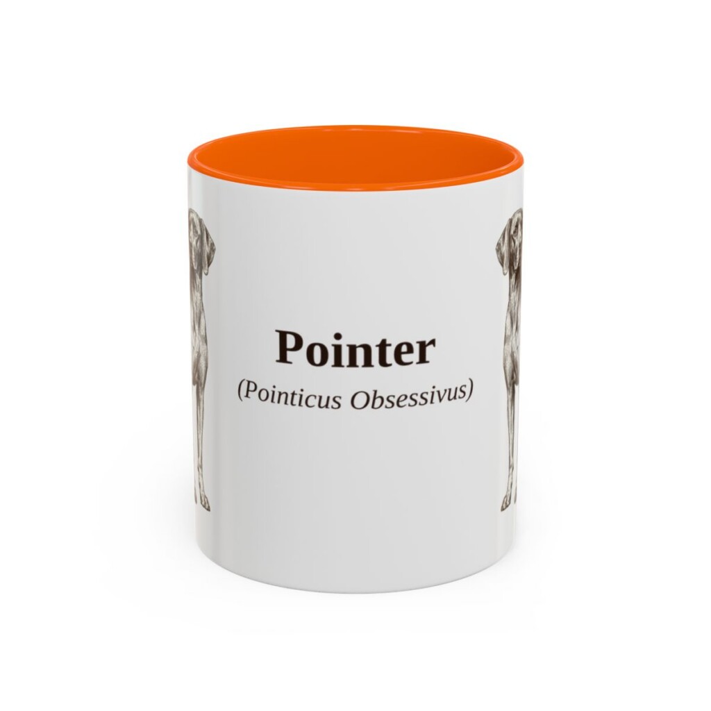 11oz Pointer Latin Mug, Orange, front view