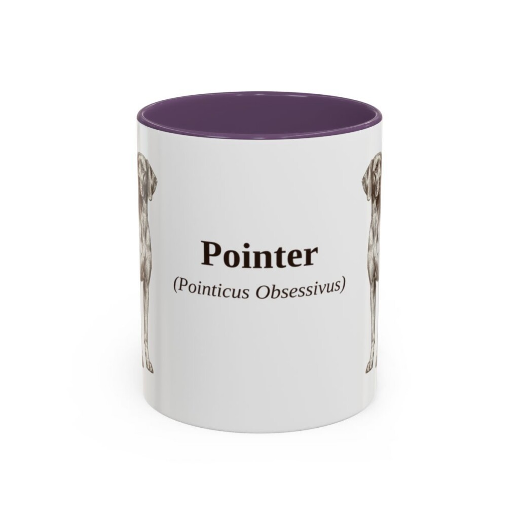 11oz Pointer Latin Mug, Purple, front view