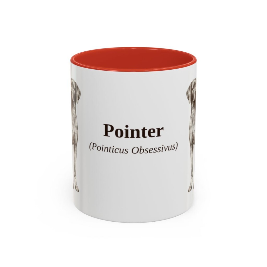 11oz Pointer Latin Mug, Red, front view