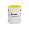 11oz Pointer Latin Mug, Yellow, front view