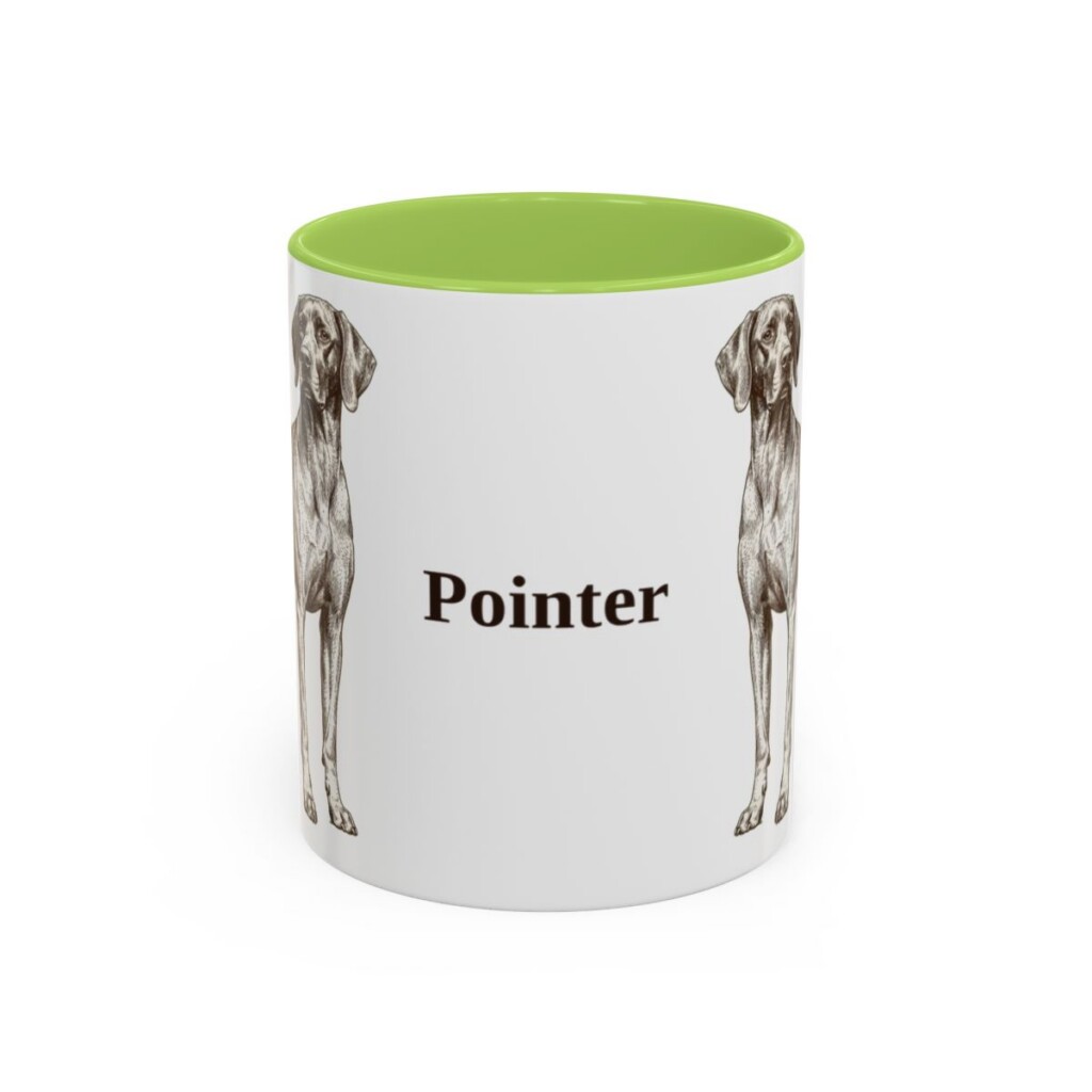 11oz Pointer Mug, Light Green, front view