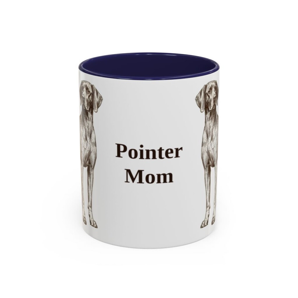 11oz Pointer Dog Mom Mug, Navy, front view