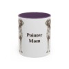 11oz Pointer Dog Mom Mug, Purple, front view