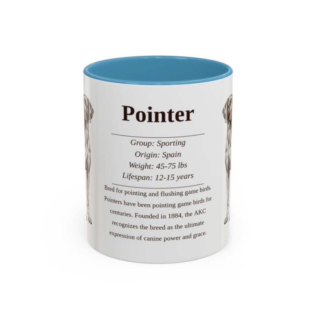 11oz Pointer Mug, Light Blue, front view