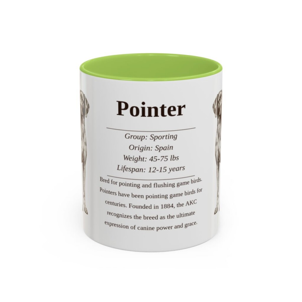 11oz Pointer Mug, Light Green, front view