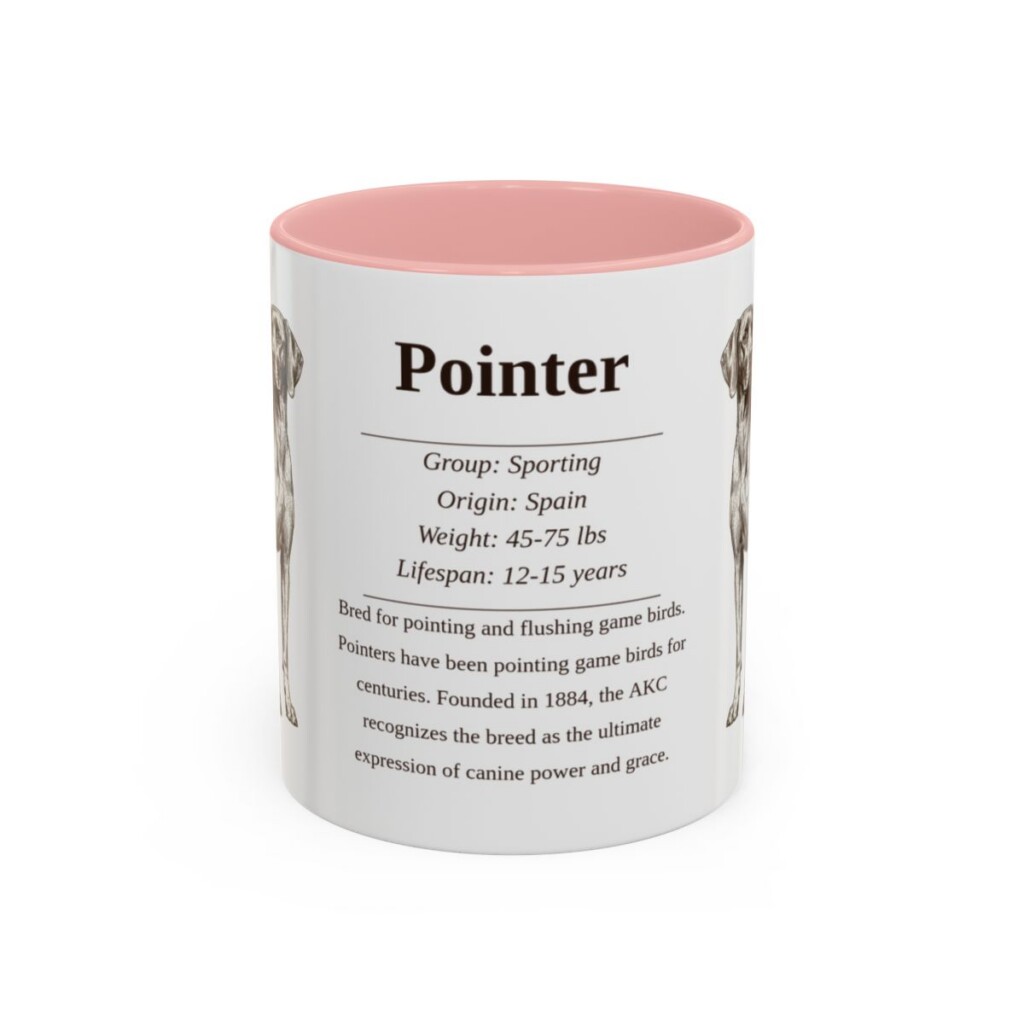 11oz Pointer Mug, Pink, front view