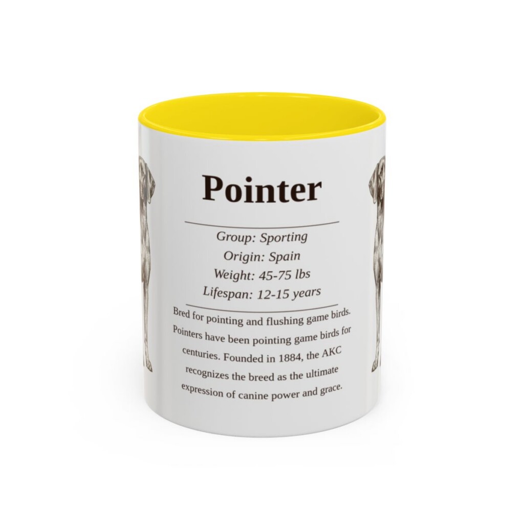 11oz Pointer Mug, Yellow, front view