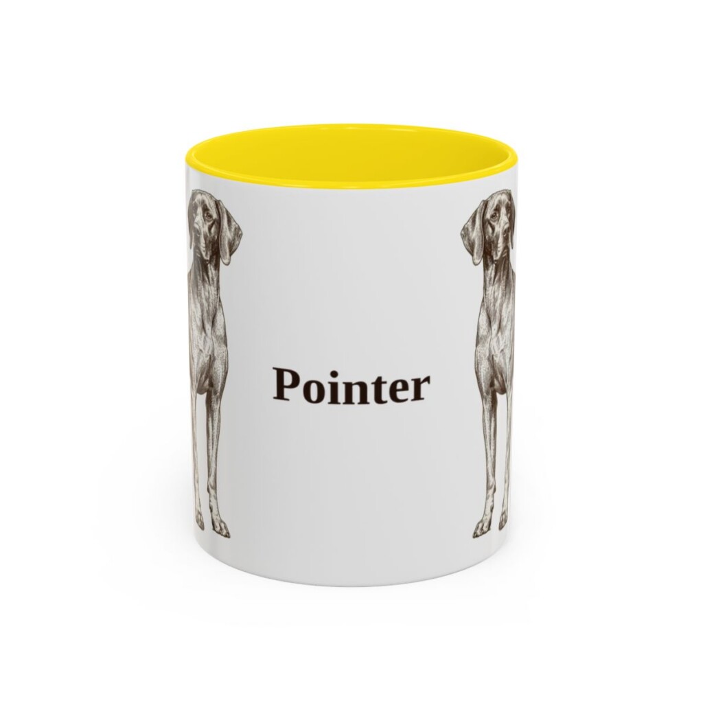 11oz Pointer Mug, Yellow, front view