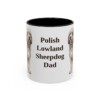 11oz Polish Lowland Sheepdog Dog Dad Mug, Black, front view