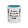 11oz Polish Lowland Sheepdog Dog Dad Mug, Light Blue, front view