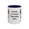 11oz Polish Lowland Sheepdog Dog Dad Mug, Navy, front view