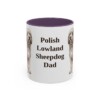 11oz Polish Lowland Sheepdog Dog Dad Mug, Purple, front view