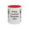 11oz Polish Lowland Sheepdog Dog Dad Mug, Red, front view