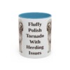 11oz Funny Polish Lowland Sheepdog Mug, Light Blue, front view