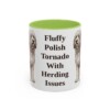11oz Funny Polish Lowland Sheepdog Mug, Light Green, front view