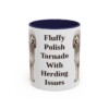 11oz Funny Polish Lowland Sheepdog Mug, Navy, front view