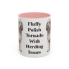 11oz Funny Polish Lowland Sheepdog Mug, Pink, front view