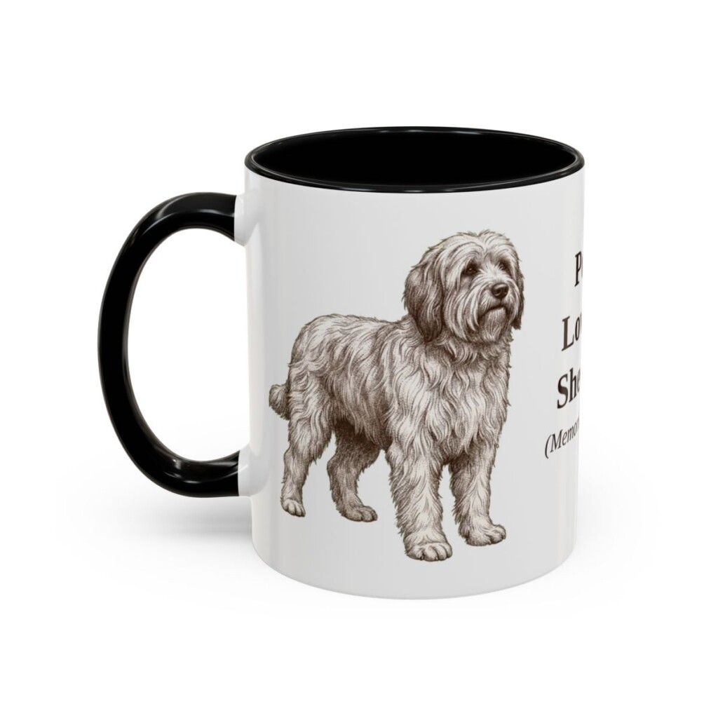 11oz-polish-lowland-sheepdog-mug-latin-black-left 11oz Polish Lowland Sheepdog Latin Mug, Black, left side view