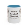 11oz-polish-lowland-sheepdog-mug-latin-light-blue 11oz Polish Lowland Sheepdog Latin Mug, Light Blue, front view