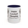 11oz-polish-lowland-sheepdog-mug-latin-navy 11oz Polish Lowland Sheepdog Latin Mug, Navy, front view