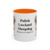 11oz-polish-lowland-sheepdog-mug-latin-orange 11oz Polish Lowland Sheepdog Latin Mug, Orange, front view