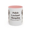 11oz-polish-lowland-sheepdog-mug-latin-pink 11oz Polish Lowland Sheepdog Latin Mug, Pink, front view