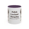 11oz-polish-lowland-sheepdog-mug-latin-purple 11oz Polish Lowland Sheepdog Latin Mug, Purple, front view