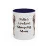 11oz Polish Lowland Sheepdog Dog Mom Mug, Navy, front view