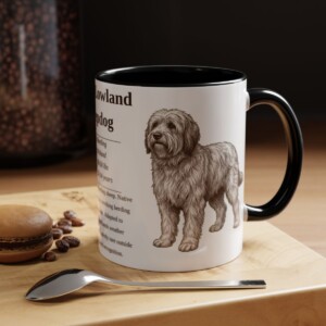 11oz Polish Lowland Sheepdog Mug, Black, lifestyle photo