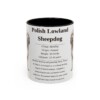 11oz Polish Lowland Sheepdog Mug, Black, front view