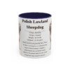 11oz Polish Lowland Sheepdog Mug, Navy, front view