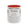 11oz Polish Lowland Sheepdog Mug, Red, front view