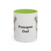 11oz Pomapoo Dog Dad Mug, Light Green, front view