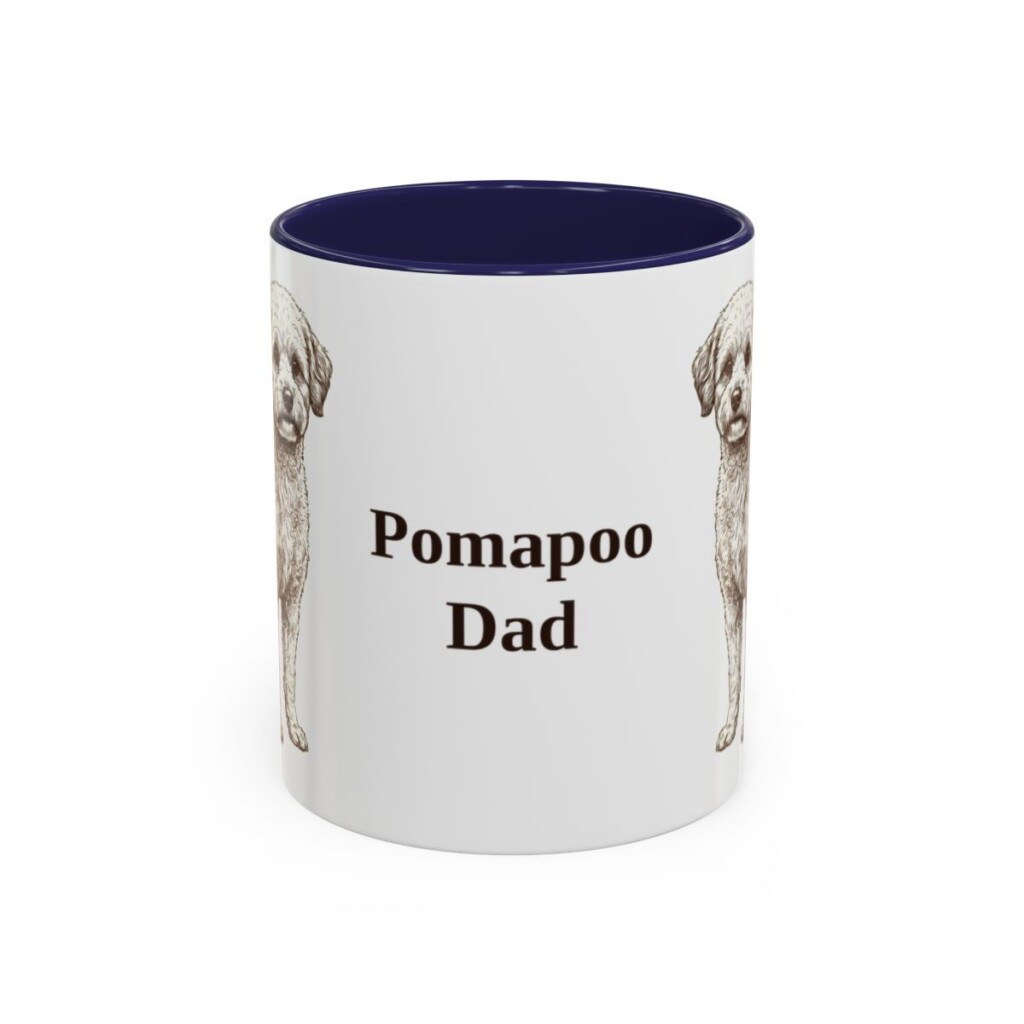 11oz Pomapoo Dog Dad Mug, Navy, front view