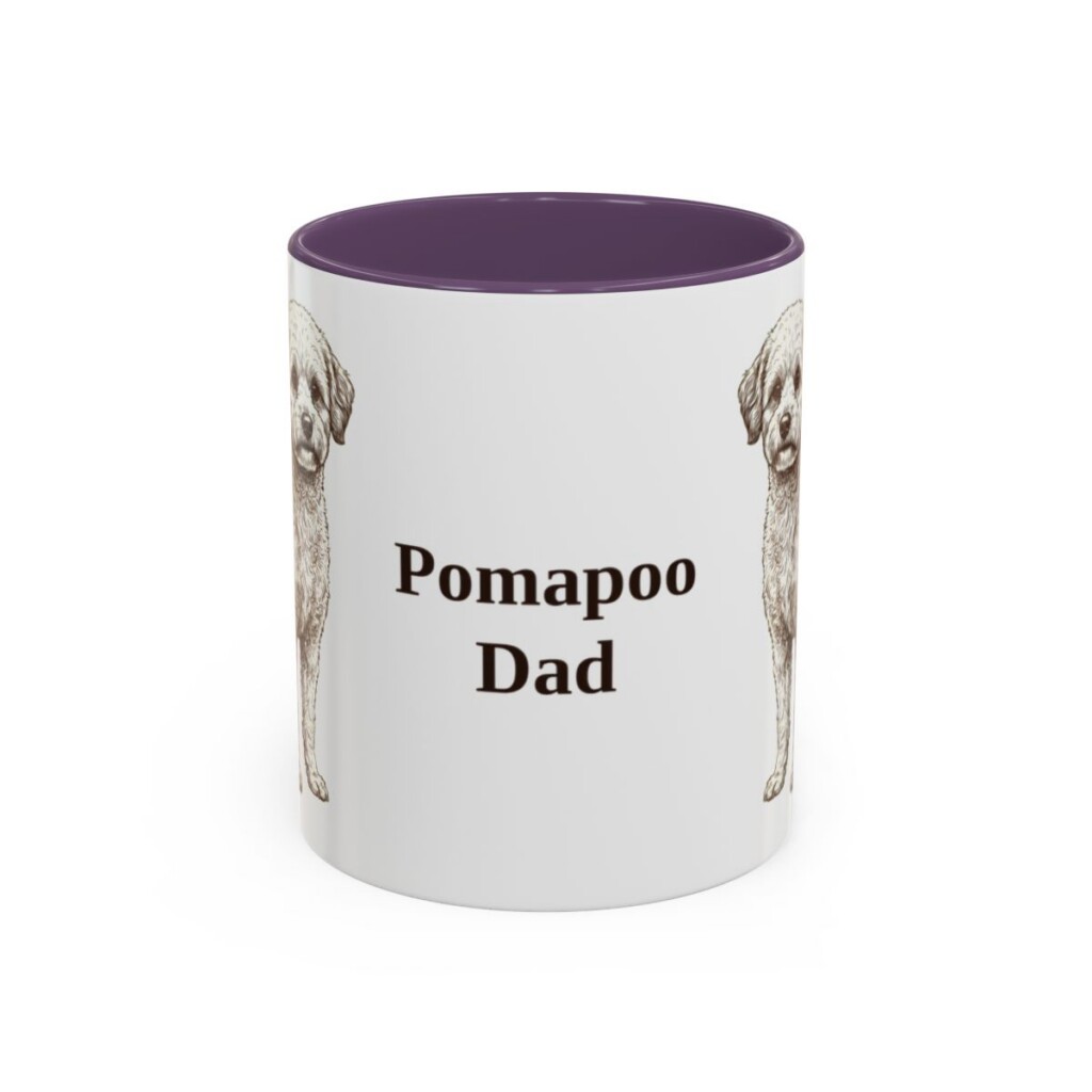 11oz Pomapoo Dog Dad Mug, Purple, front view