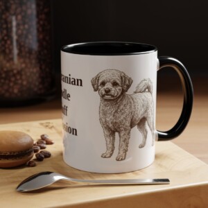 11oz Funny Pomapoo Mug, Black, lifestyle photo