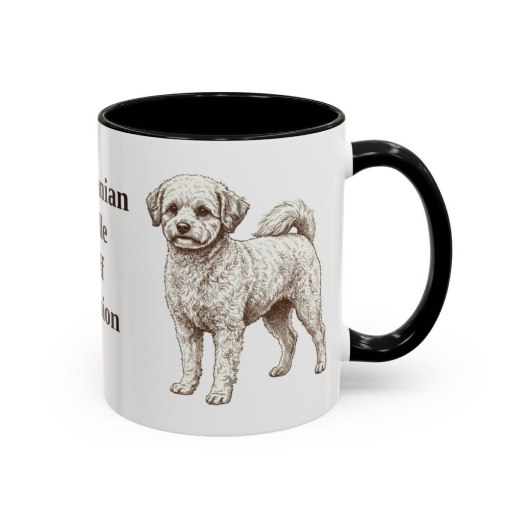 11oz Funny Pomapoo Mug, Black, right side view