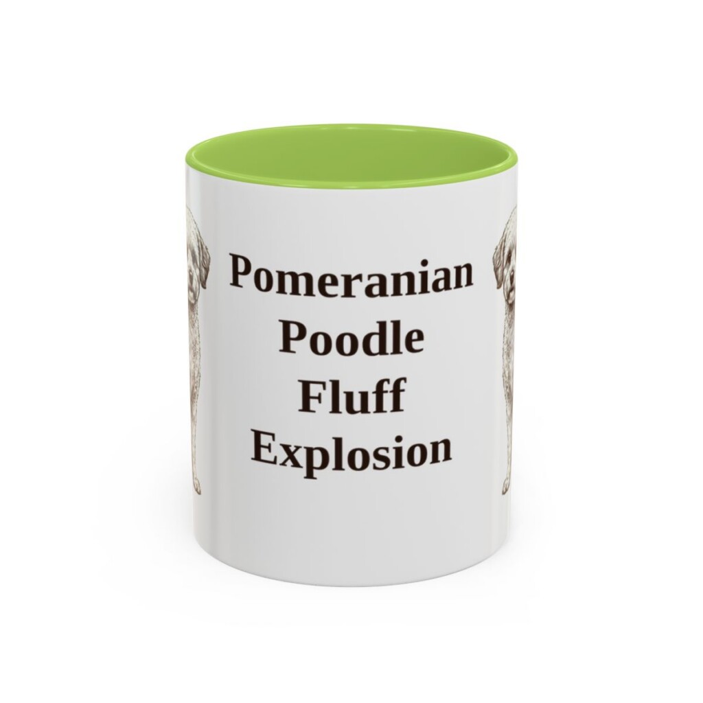 11oz Funny Pomapoo Mug, Light Green, front view