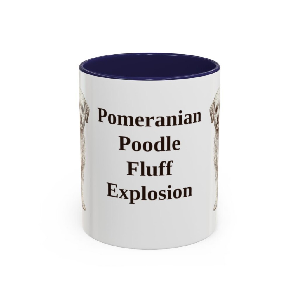 11oz Funny Pomapoo Mug, Navy, front view