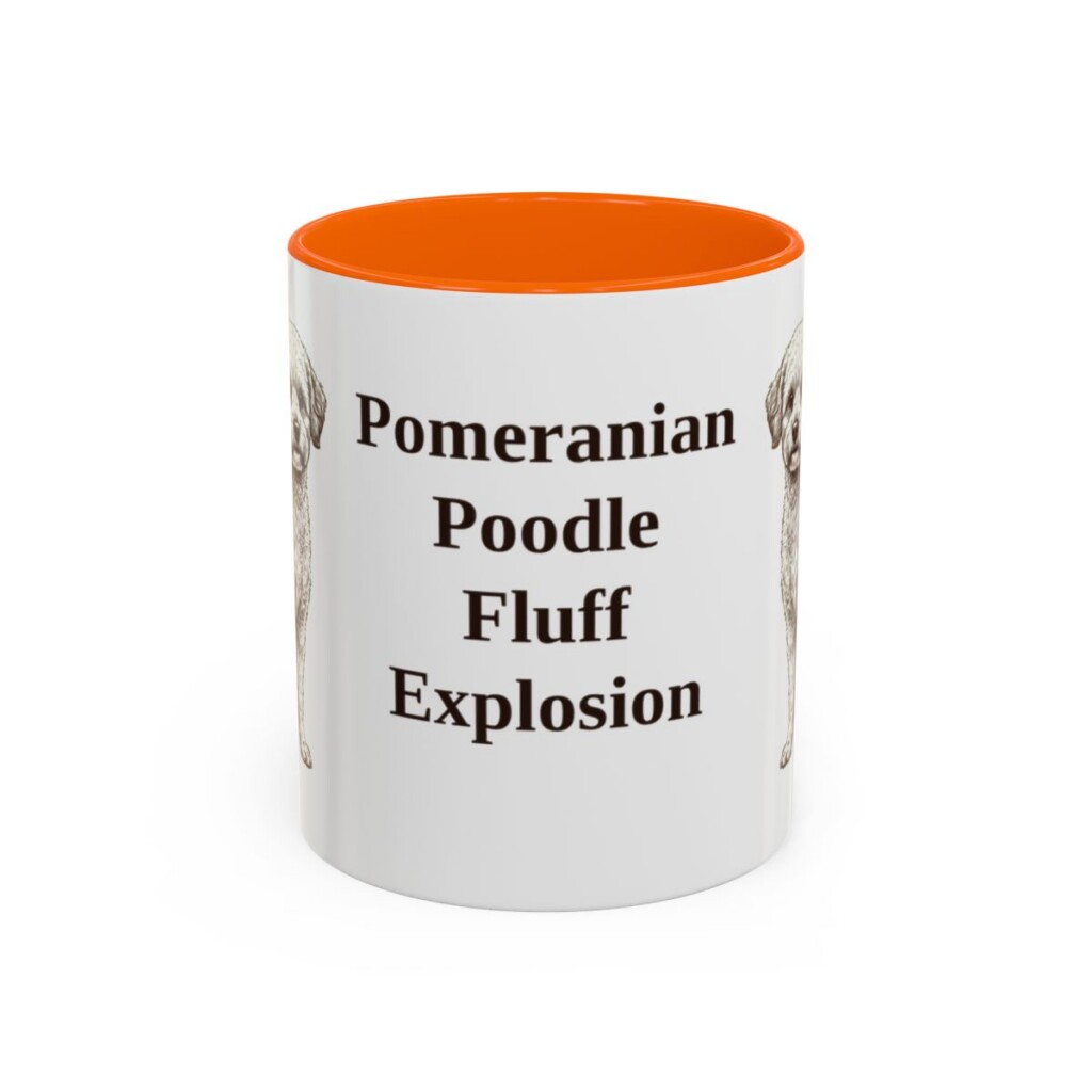 11oz Funny Pomapoo Mug, Orange, front view
