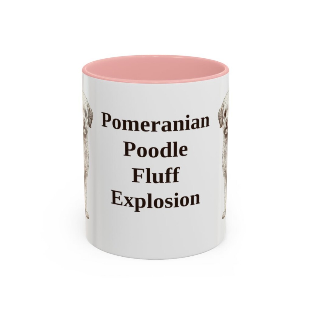 11oz Funny Pomapoo Mug, Pink, front view