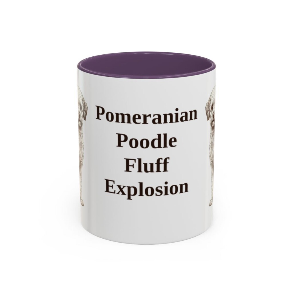 11oz Funny Pomapoo Mug, Purple, front view