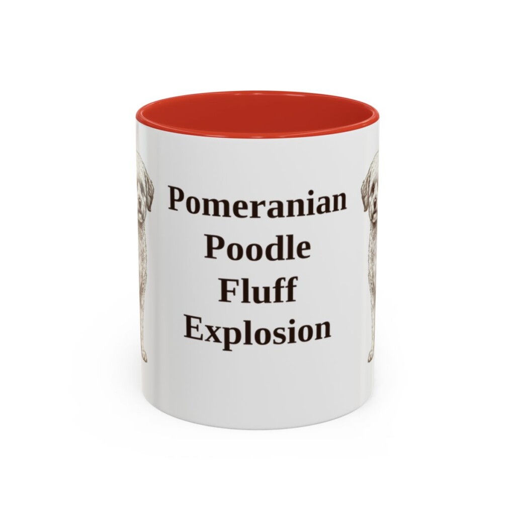 11oz Funny Pomapoo Mug, Red, front view