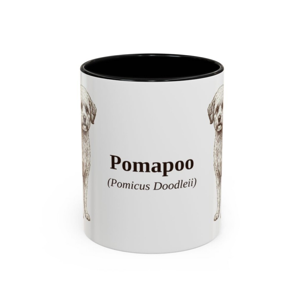 11oz-pomapoo-mug-latin-black-front 11oz Pomapoo Latin Mug, Black, front view