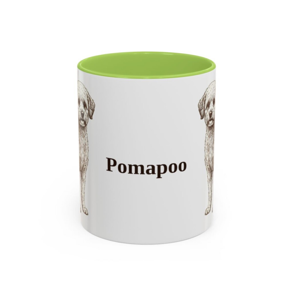 11oz Pomapoo Mug, Light Green, front view