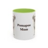 11oz Pomapoo Dog Mom Mug, Light Green, front view