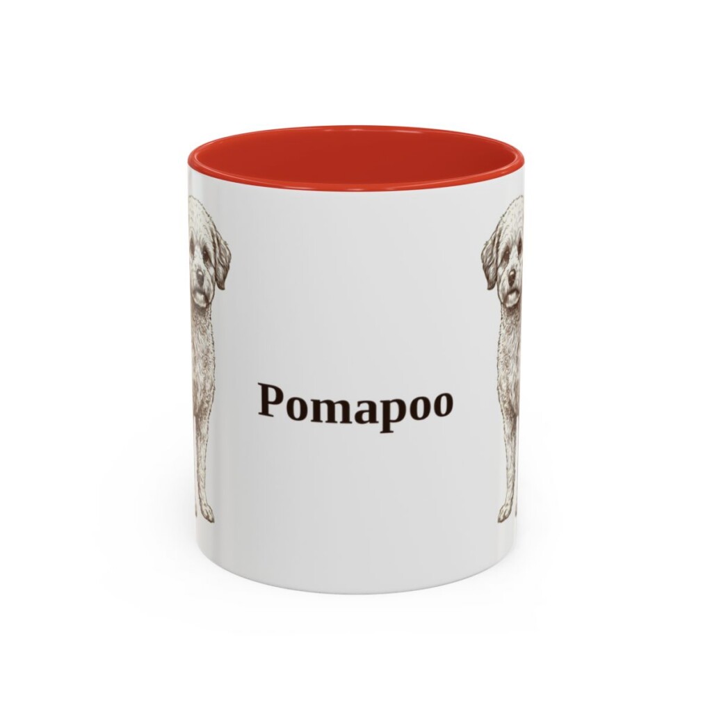 11oz Pomapoo Mug, Red, front view