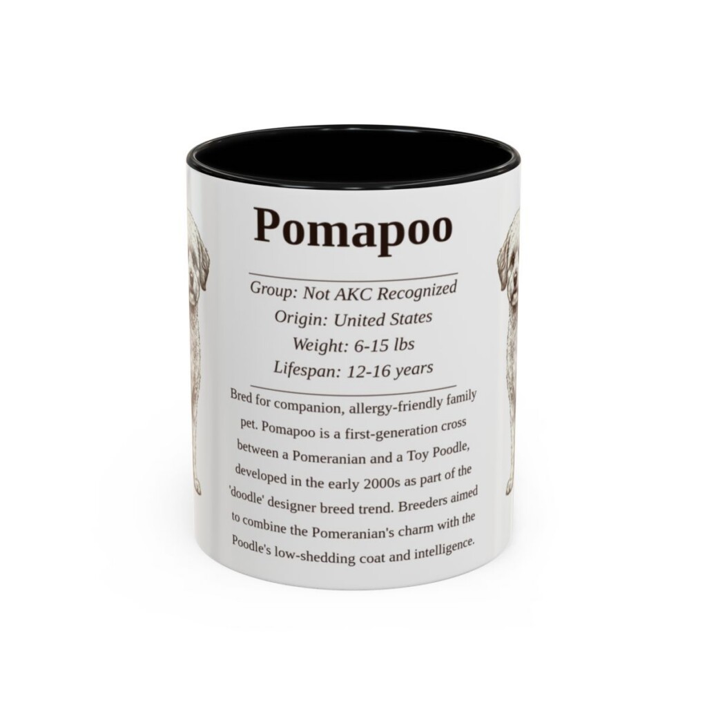 11oz Pomapoo Mug, Black, front view