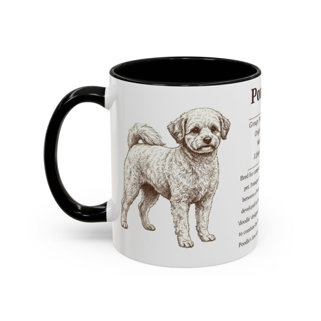 11oz Pomapoo Mug, Black, left side view