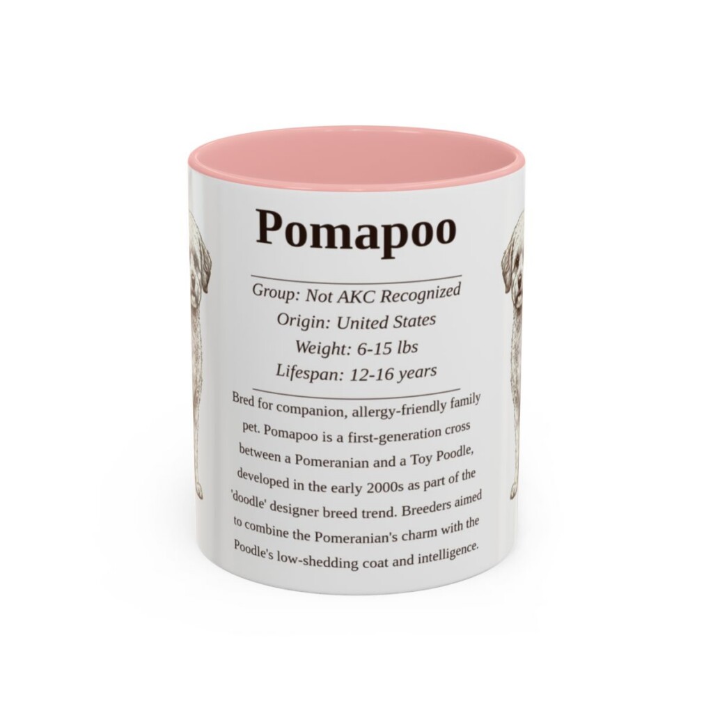 11oz Pomapoo Mug, Pink, front view